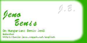 jeno benis business card