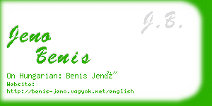 jeno benis business card